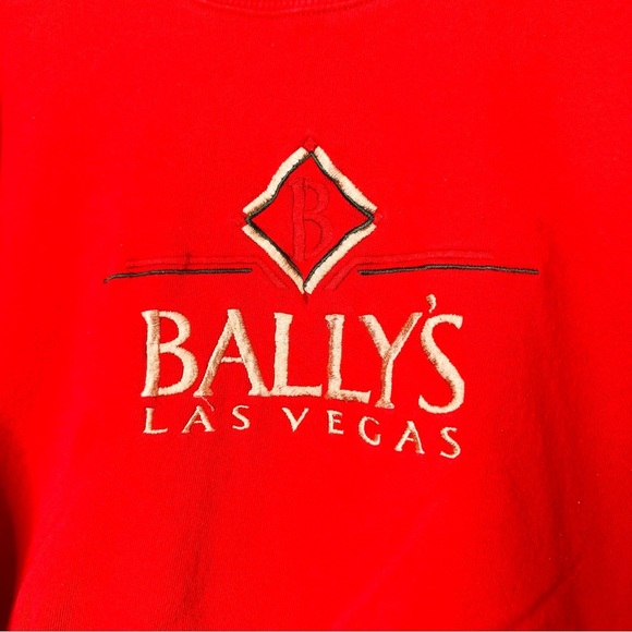 Vintage 90s Bally's Las Vegas Casino Men's Red Sweater XL Pullover Cotton Blend - Picture 4 of 8